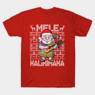 Mele Kalikimaka Hawiian Christmas Santa T-Shirt